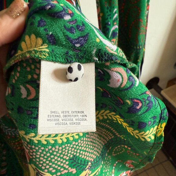 Anthropologie Maeve Green Paisley Mixed Print Janis Dress 2 - Picture 10 of 13